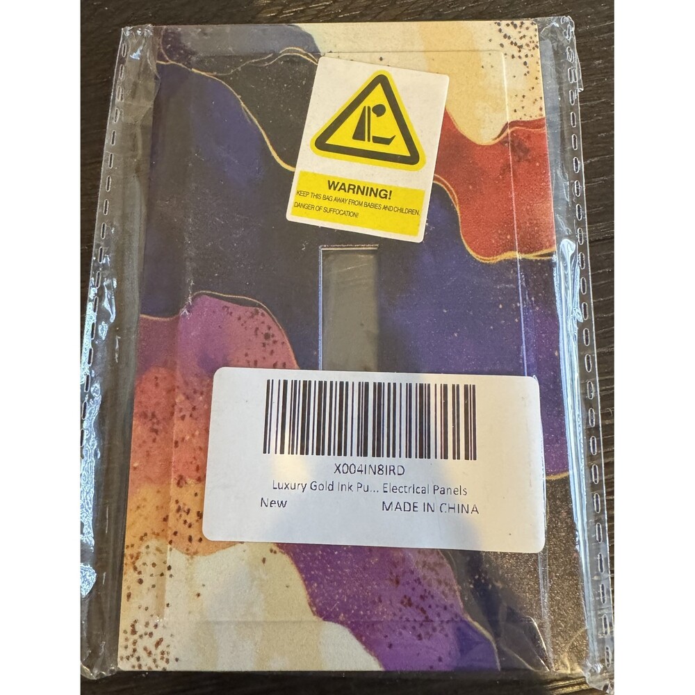 New Purple/Gold Print 1 Gang Single Toggle Plastic Light Swtich Cover Plate